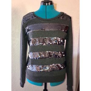 Sequin stripe sweater